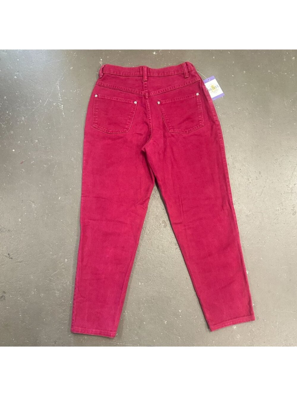 Vtg Sasson Fuchsia Burgundy Jeans 11/12 High Waist 80s Dopamine Maxamalist - Picture 16 of 16